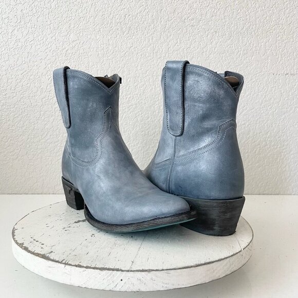 Lane Boots PLAIN JANE Womens Cowboy Bootie 9 Blue Western Cowgirl Ankle Boots - Picture 1 of 11